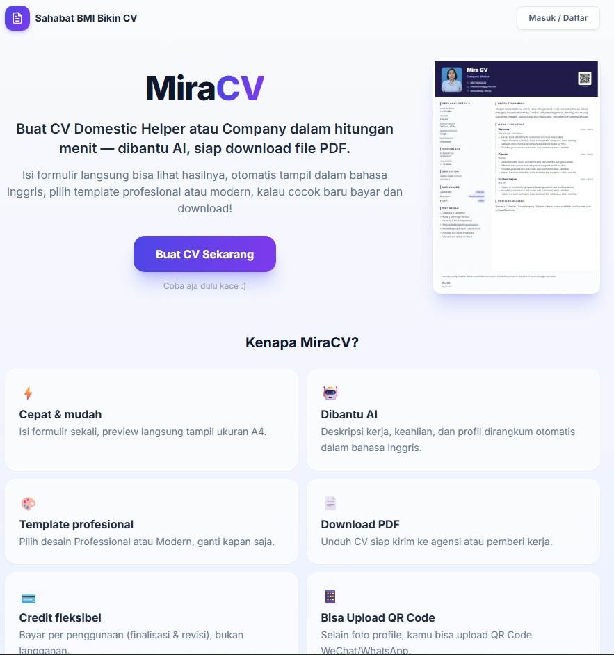 Mira CV Elegant Sidebar